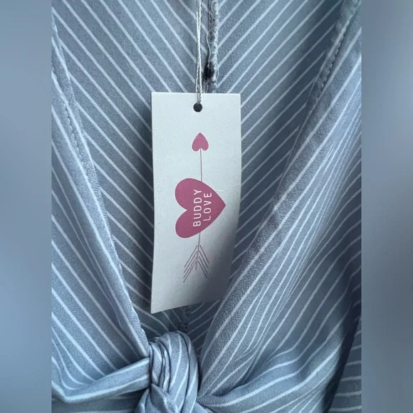 🆕BuddyLove Ilene Striped Cropped Jumpsuit XS Blue White Summer Boho Resort Wear - Picture 13 of 16